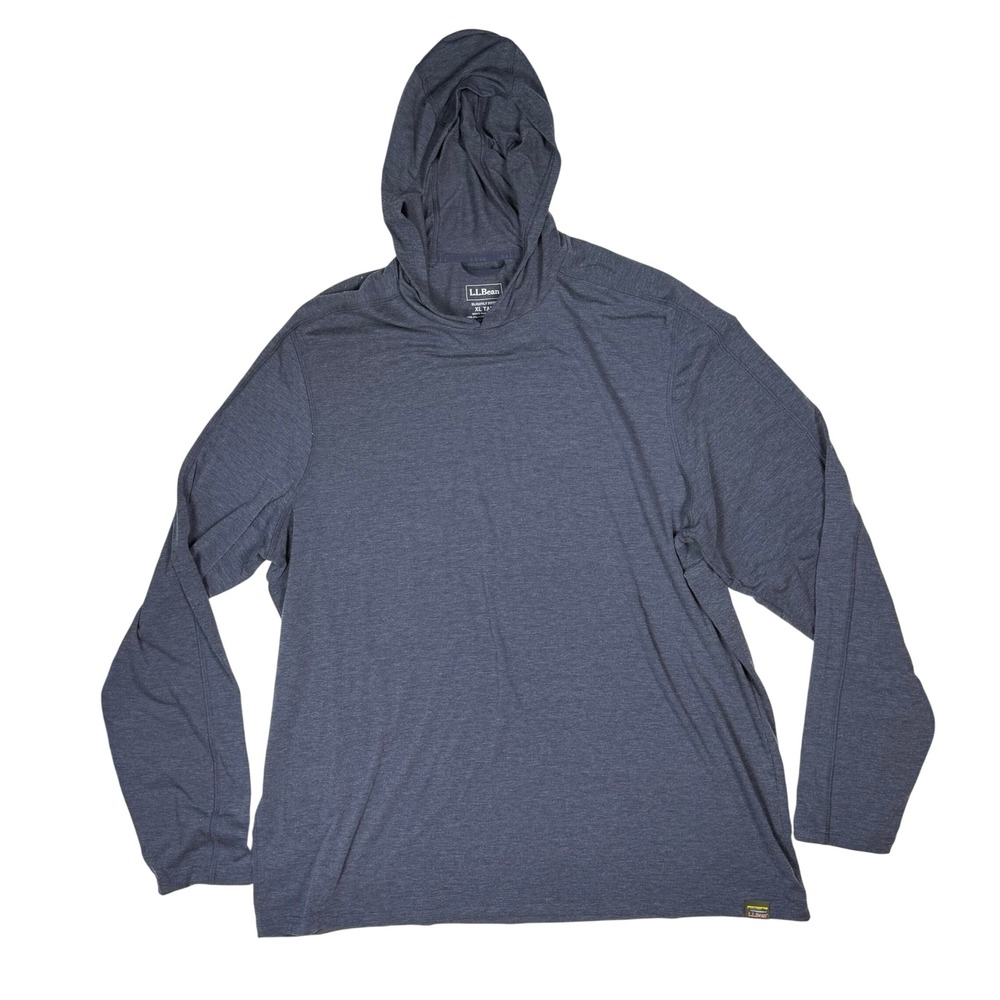 L.L.Bean Gorpcore Outdoor Mens Hoodie XL Tall Navy Blue Performance Blend